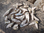Natural Drusy Quartz Coated "Cock Spur" Calcite Crystals x 12 From Albert's Mountain, Lesotho