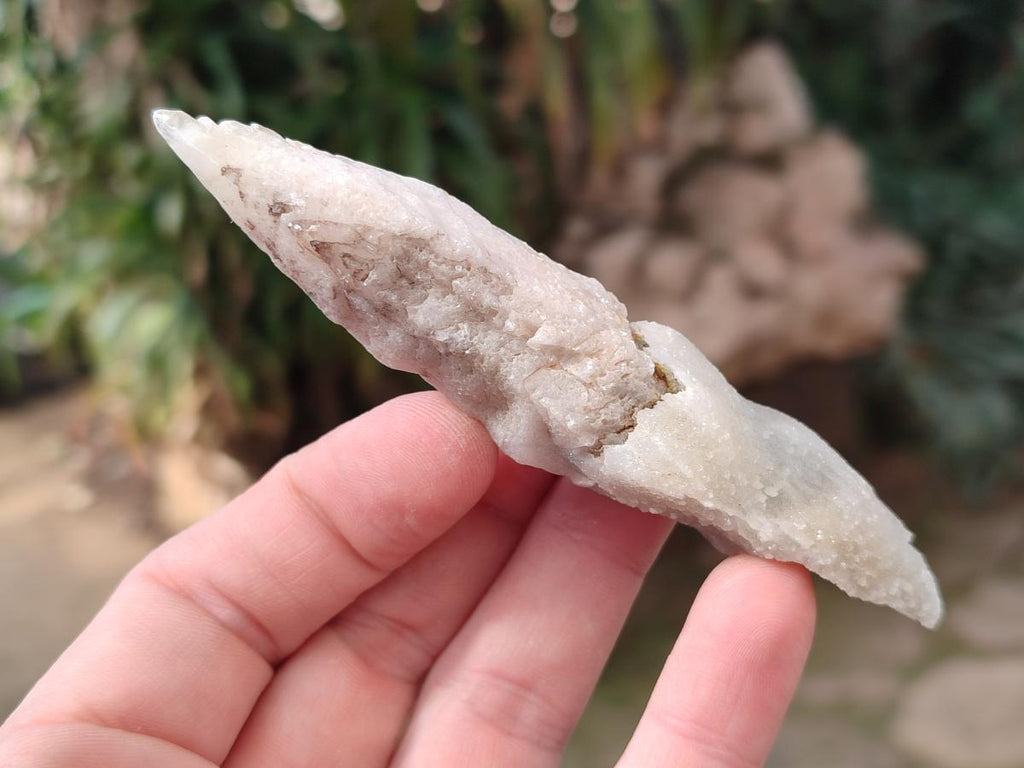 Natural Drusy Quartz Coated "Cock Spur" Calcite Crystals x 12 From Albert's Mountain, Lesotho
