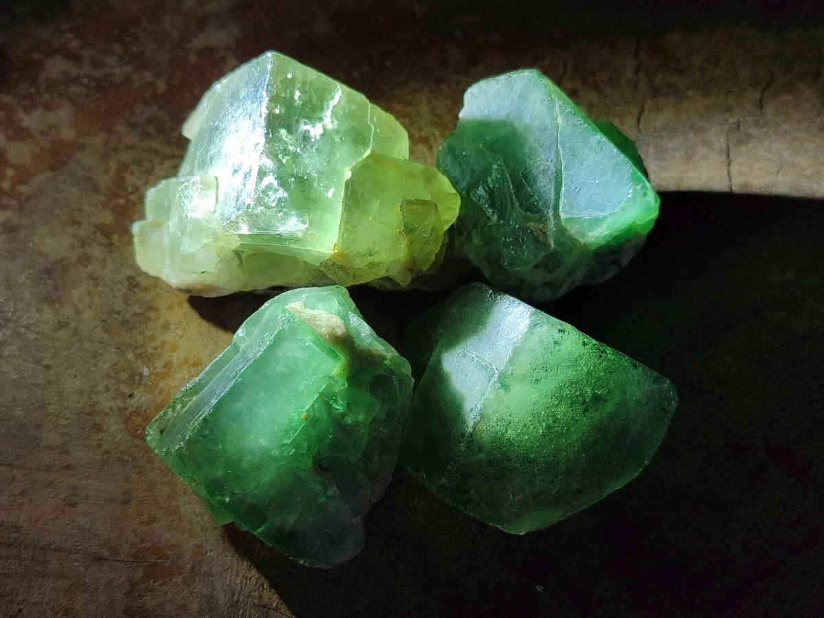 Natural Green Cubic Fluorite Specimens x 35 From Mandrosonoro, Madagascar