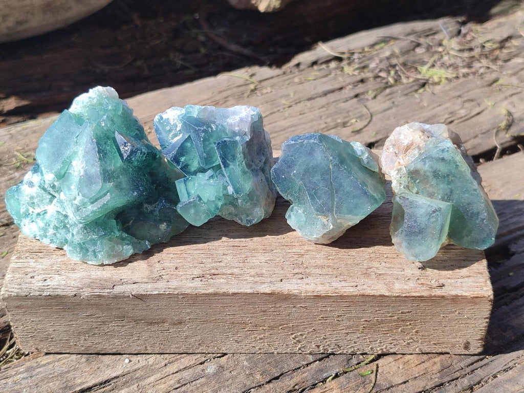 Natural Green Cubic Fluorite Specimens x 35 From Mandrosonoro, Madagascar