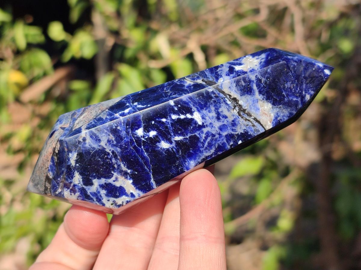 Polished Double Terminated Sodalite Crystals x 6 From Kunene River, Namibia