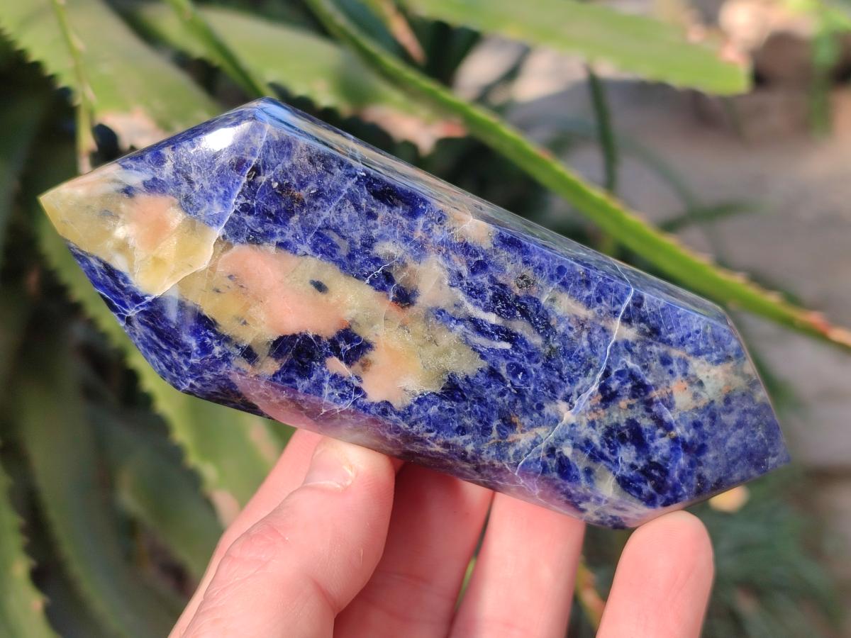 Polished Double Terminated Sodalite Crystals x 6 From Kunene River, Namibia