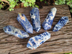 Polished Double Terminated Sodalite Crystals x 6 From Kunene River, Namibia