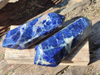 Polished Double Terminated Sodalite Crystals x 6 From Kunene River, Namibia