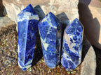 Polished Double Terminated Sodalite Crystals x 6 From Kunene River, Namibia