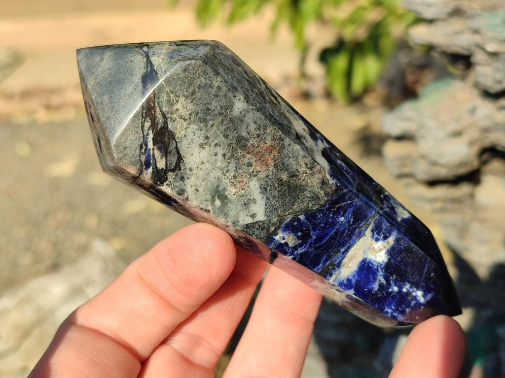Polished Double Terminated Sodalite Crystals x 6 From Kunene River, Namibia