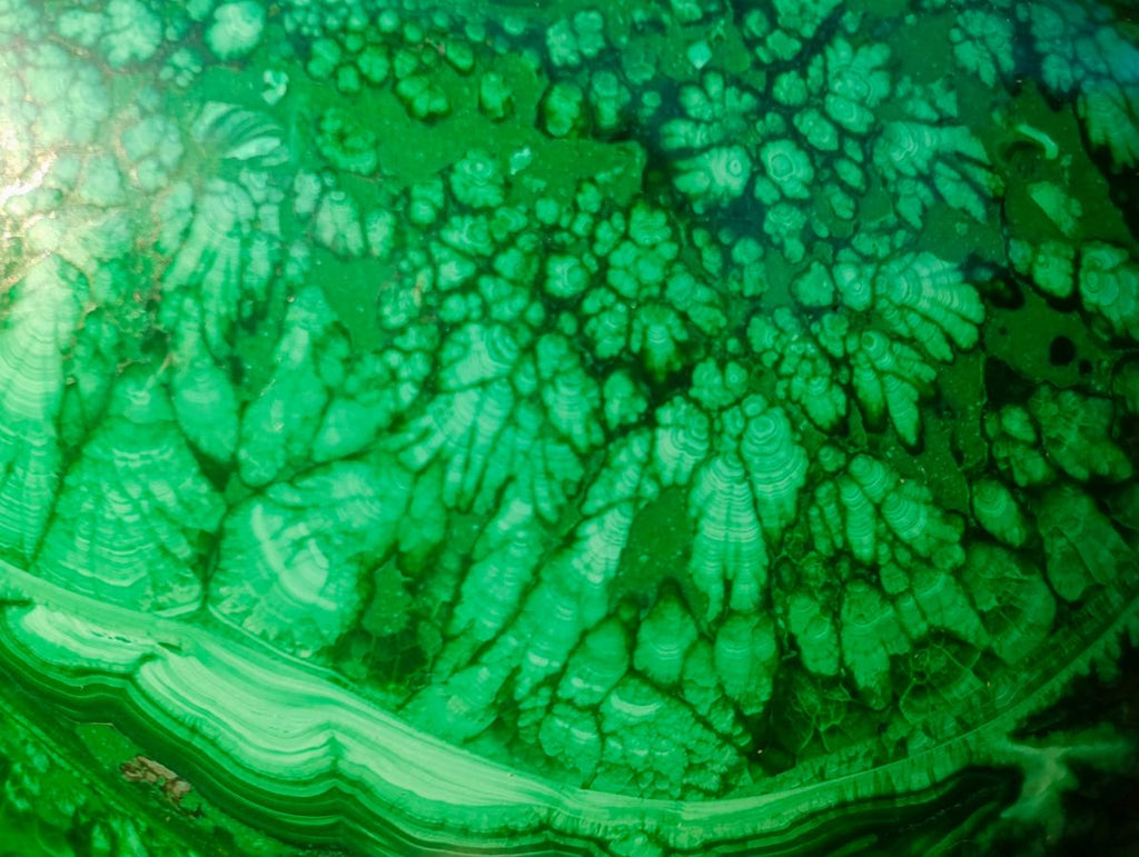Polished Flower Banded Malachite Gemstone Eggs x 2 From Congo