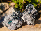 Natural Crystalline Libethenite Specimens on Dolomite Matrix x 12 From Shituru, Congo