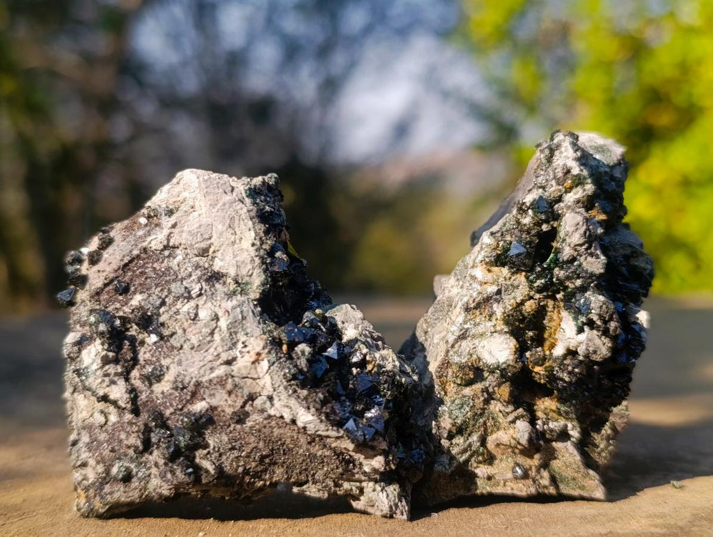 Natural Crystalline Libethenite Specimens on Dolomite Matrix x 12 From Shituru, Congo