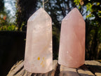 Polished Gemmy Rose Quartz Display Crystals x 2 From Madagascar