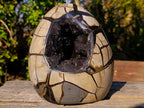 Polished and Natural Large Septerye Sauvage "Dragons Egg" Standing Display Piece x 1 From Mahajanga, Madagascar