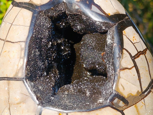 Polished and Natural Large Septerye Sauvage "Dragons Egg" Standing Display Piece x 1 From Mahajanga, Madagascar