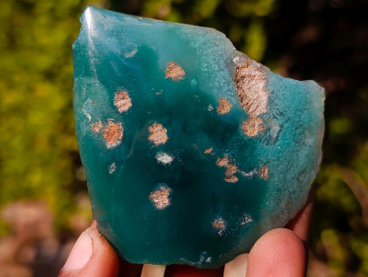 Polished on One Side Mtorolite Chrysoprase Slices x 35 From Mutorashanga, Zimbabwe