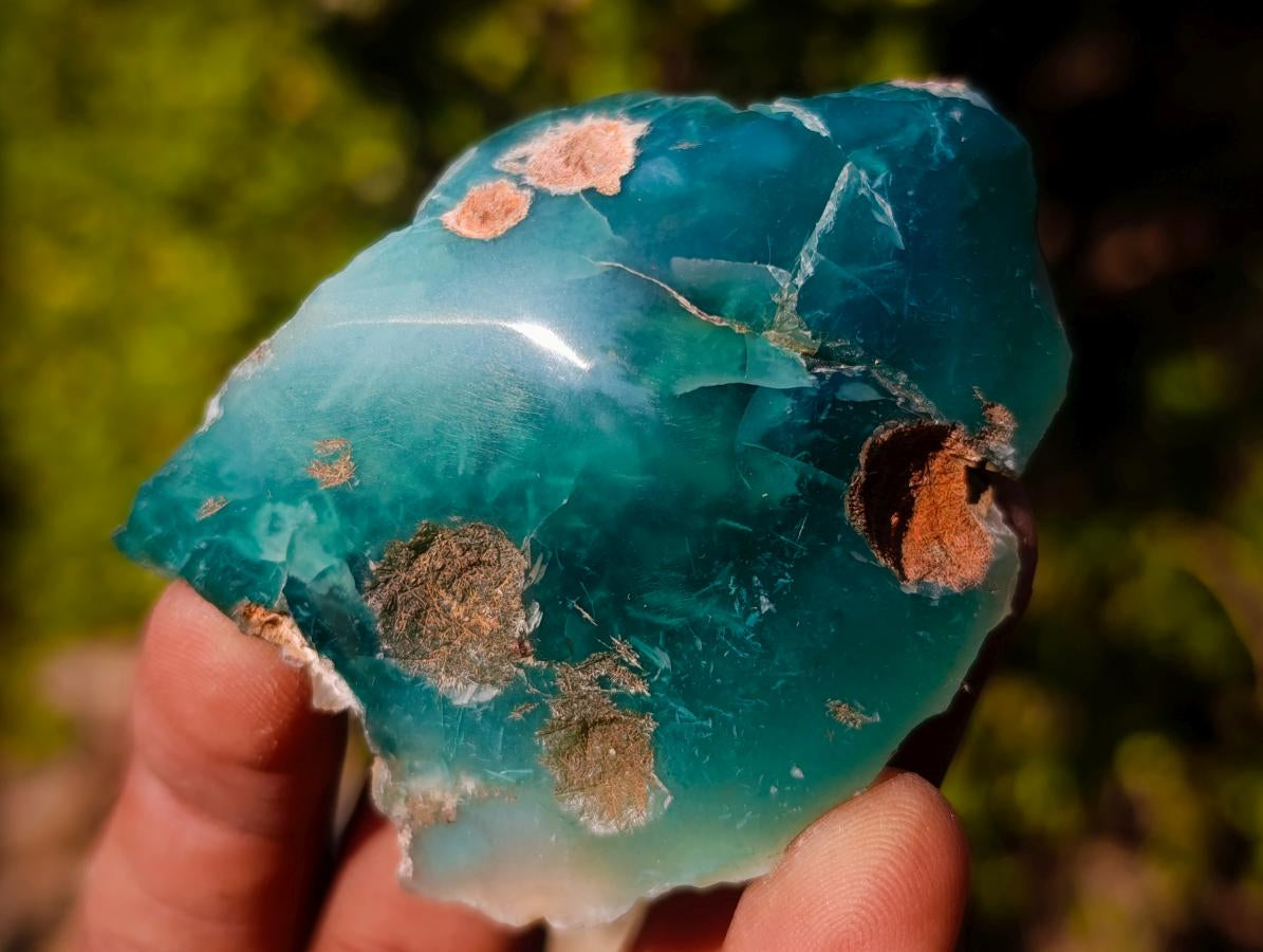Polished on One Side Mtorolite Chrysoprase Slices x 35 From Mutorashanga, Zimbabwe