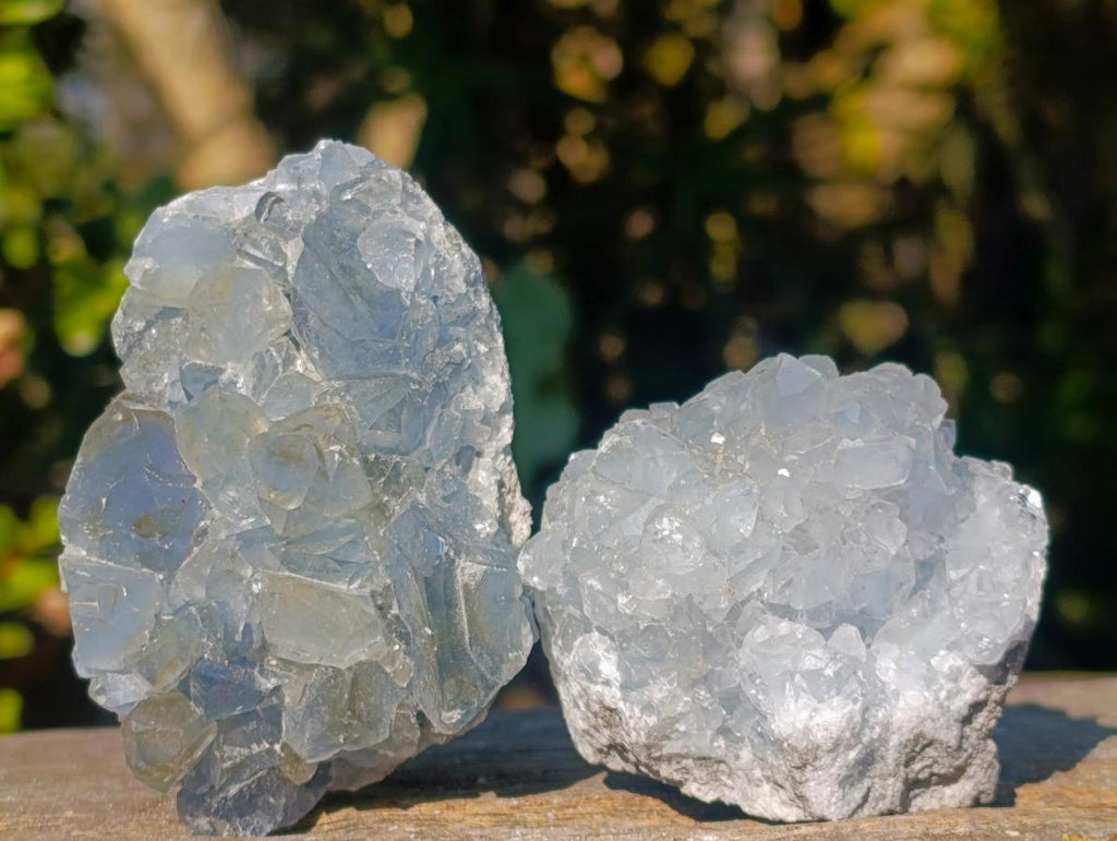 Natural Blue Celestite Specimens x 36 From Sakoany, Madagascar