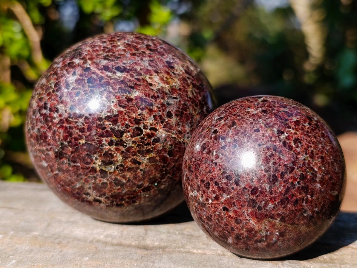 Polished Garnet Pyrope Spheres x 2 From Mahajanga, Madagascar
