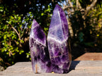 Polished Chevron Amethyst Display Crystals x 2 From Zambia