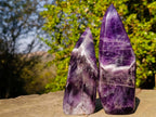 Polished Chevron Amethyst Display Crystals x 2 From Zambia