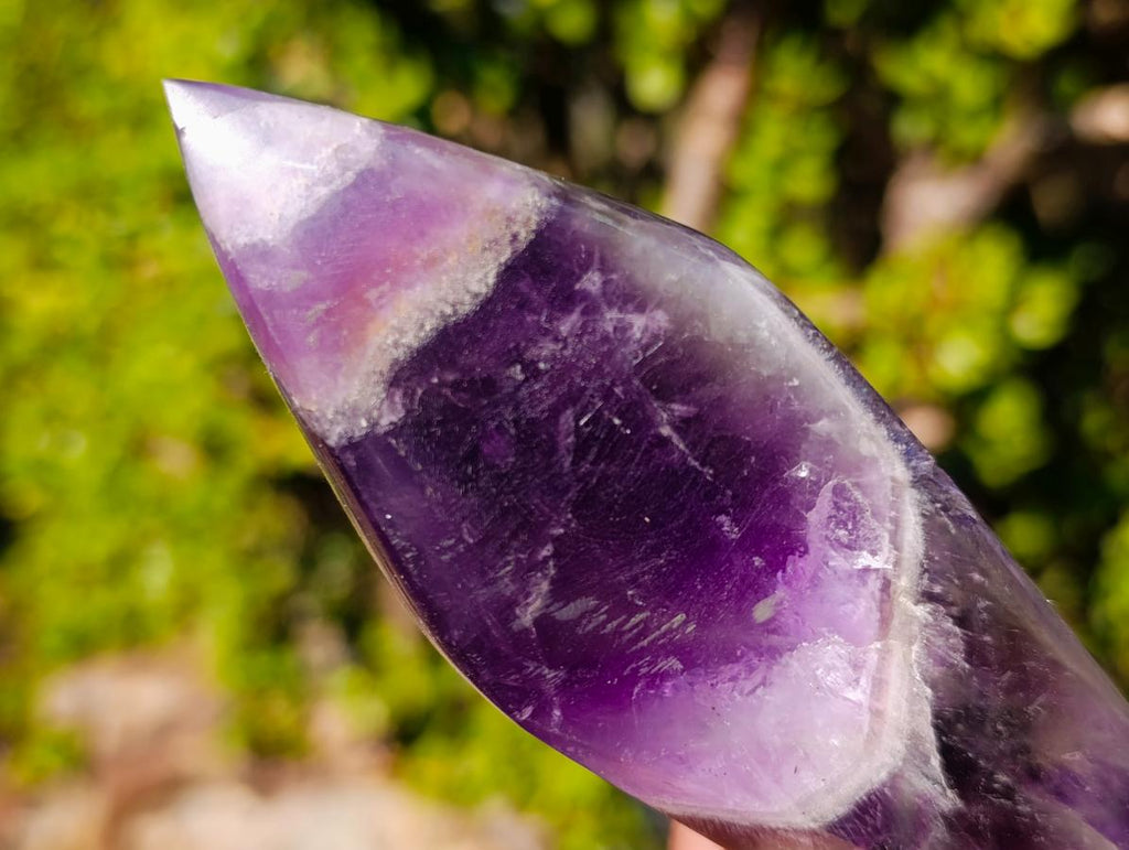 Polished Chevron Amethyst Display Crystals x 2 From Zambia