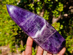 Polished Chevron Amethyst Display Crystals x 2 From Zambia