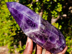 Polished Chevron Amethyst Display Crystals x 2 From Zambia