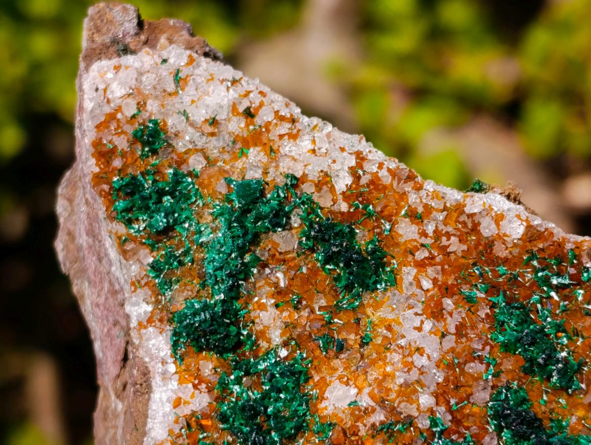 Natural Silky Ball Malachite Specimens with Quartz on Dolomite x 2 From Mindingi Mine, Congo