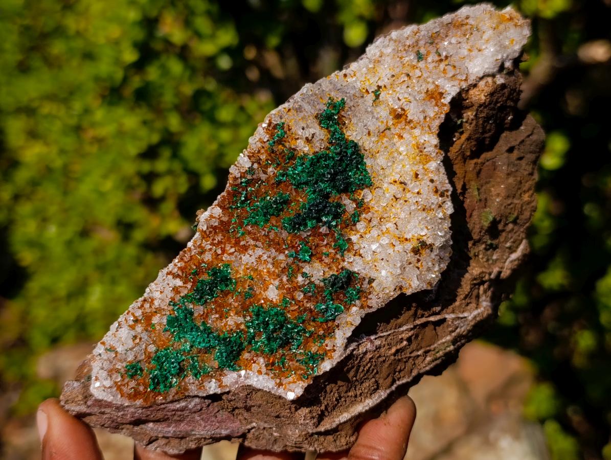 Natural Silky Ball Malachite Specimens with Quartz on Dolomite x 2 From Mindingi Mine, Congo