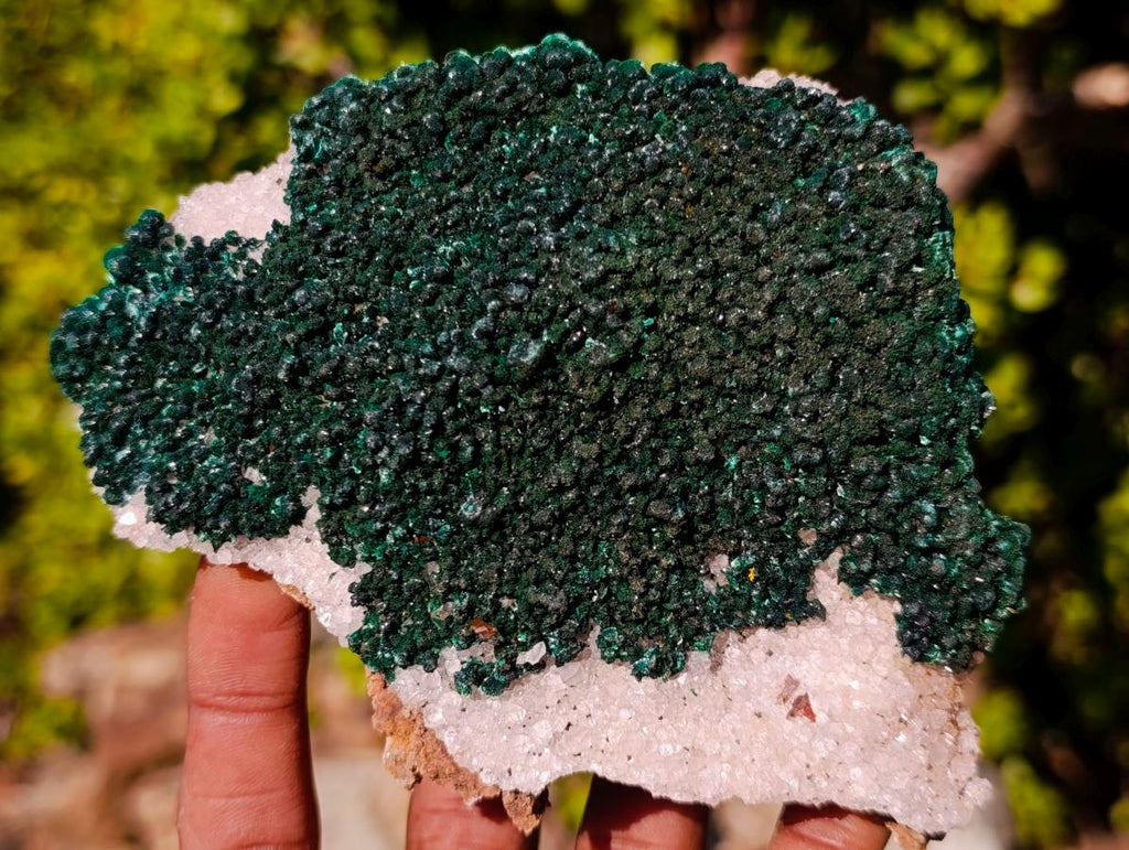 Natural Silky Ball Malachite Specimens with Quartz on Dolomite x 2 From Mindingi Mine, Congo