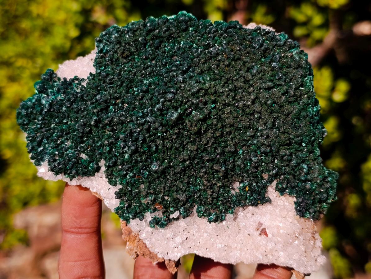 Natural Silky Ball Malachite Specimens with Quartz on Dolomite x 2 From Mindingi Mine, Congo