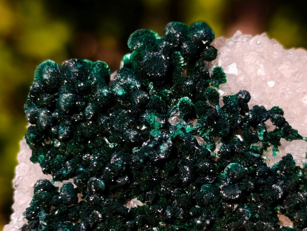 Natural Silky Ball Malachite Specimens with Quartz on Dolomite x 2 From Mindingi Mine, Congo