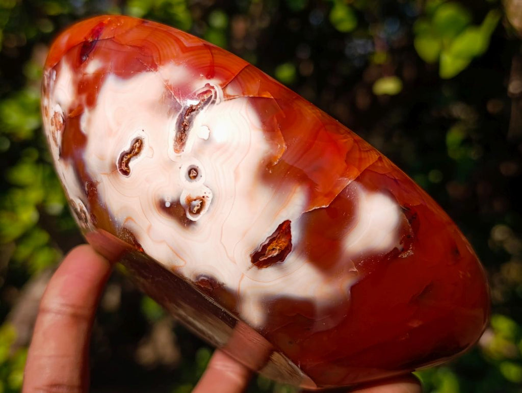 Polished Carnelian Agate Gemstone Bowls x 3 From Madagascar