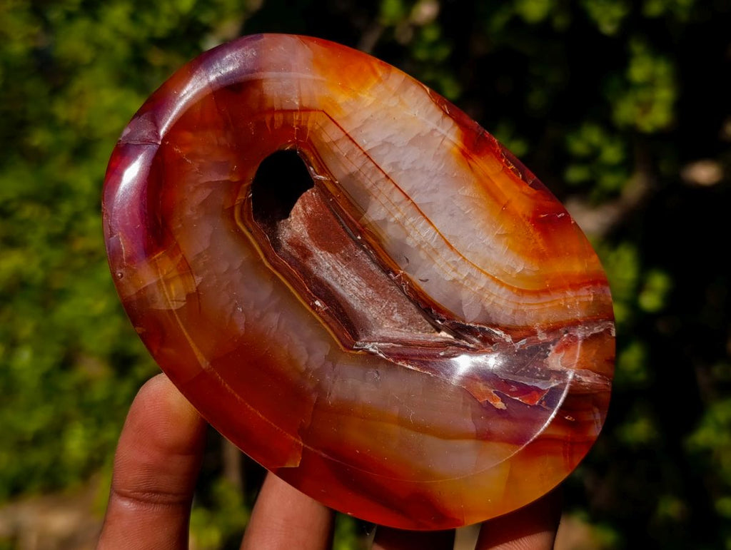 Polished Carnelian Agate Gemstone Bowls x 3 From Madagascar