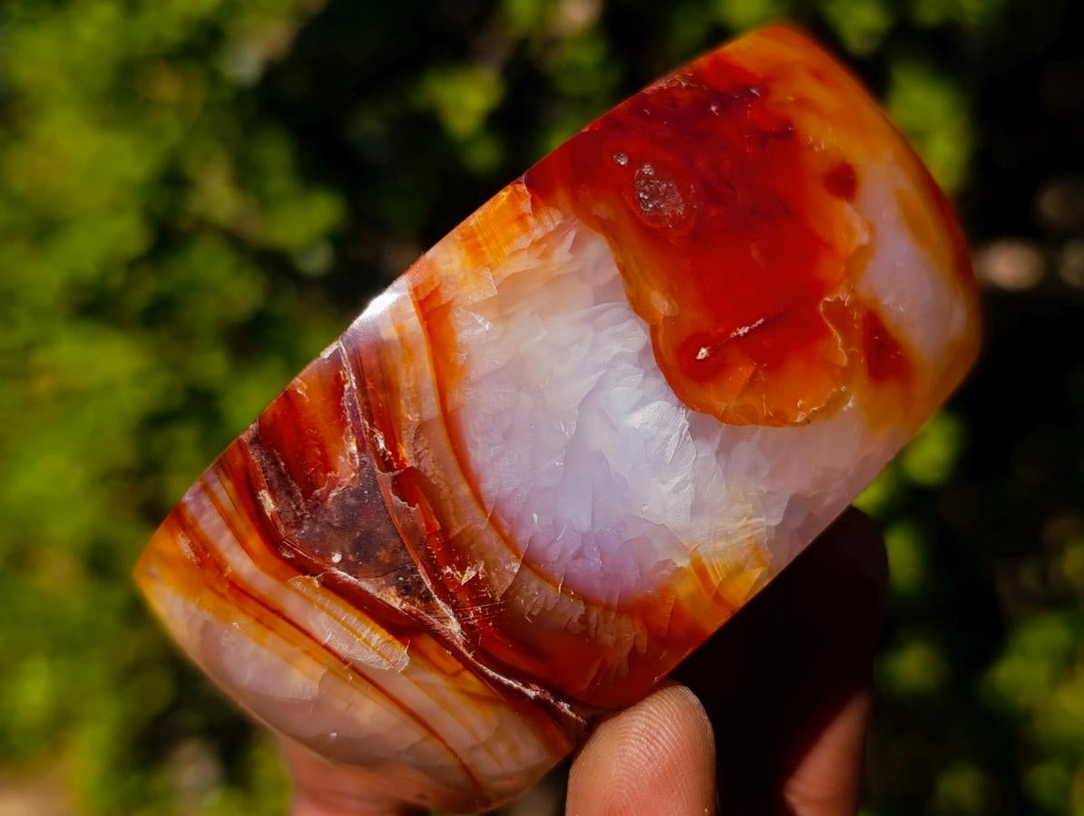 Polished Carnelian Agate Gemstone Bowls x 3 From Madagascar