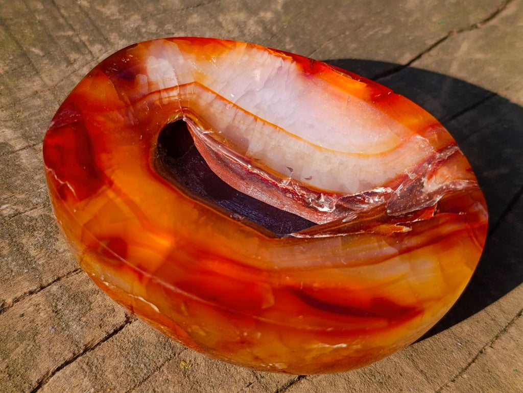 Polished Carnelian Agate Gemstone Bowls x 3 From Madagascar