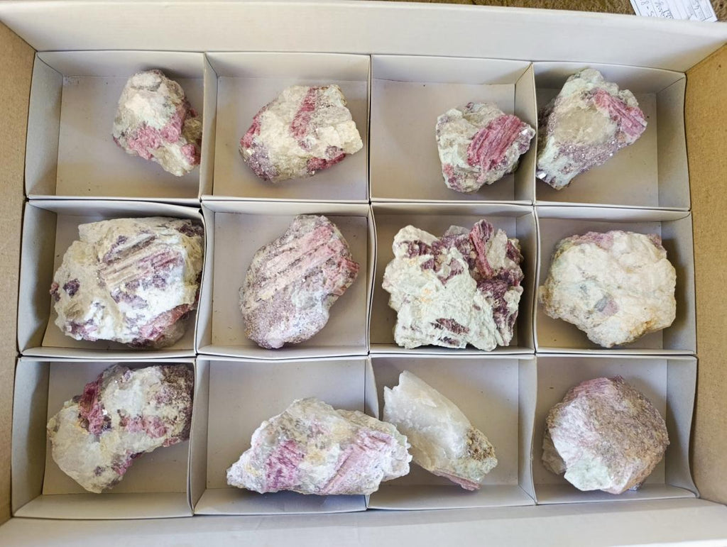 Natural Pink Rubellite Tourmaline Specimens x 12 From Karibib, Namibia