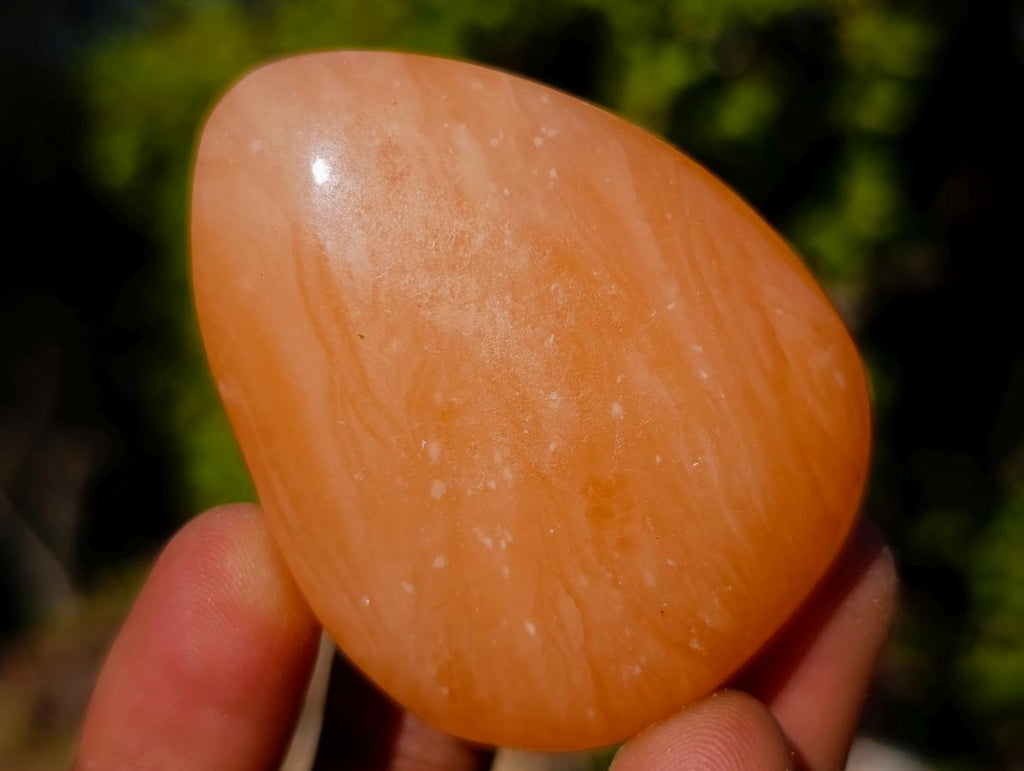 Polished Orange Twist Calcite Galets x 24 From Maevantanana, Madagascar