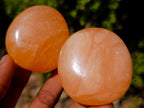 Polished Orange Twist Calcite Galets x 24 From Maevantanana, Madagascar