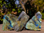 Polished One Side Labradorite Slices x 35 From Madagascar