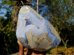 Polished Large Blue Lace Agate Standing Display Piece x 1 From Nsanje, Malawi