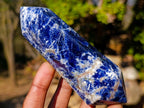 Polished Double Terminated Sodalite Crystals x 4 From Kunene River, Namibia