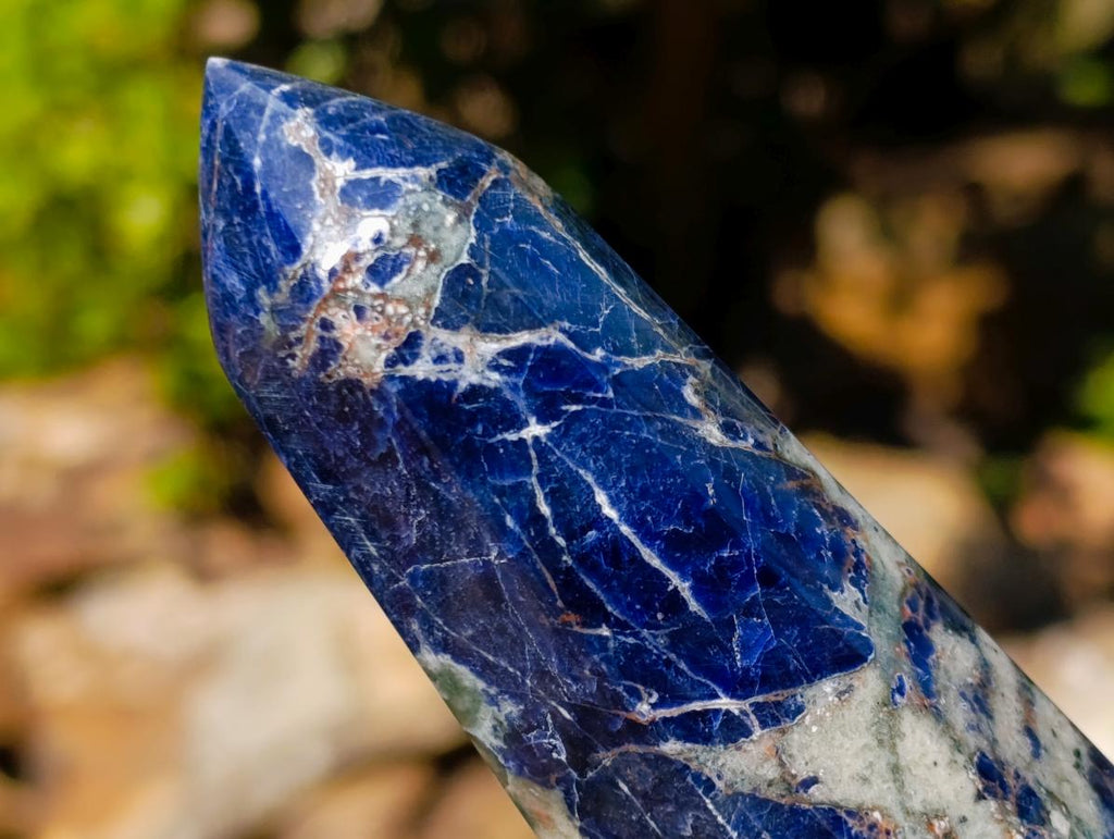 Polished Double Terminated Sodalite Crystals x 4 From Kunene River, Namibia