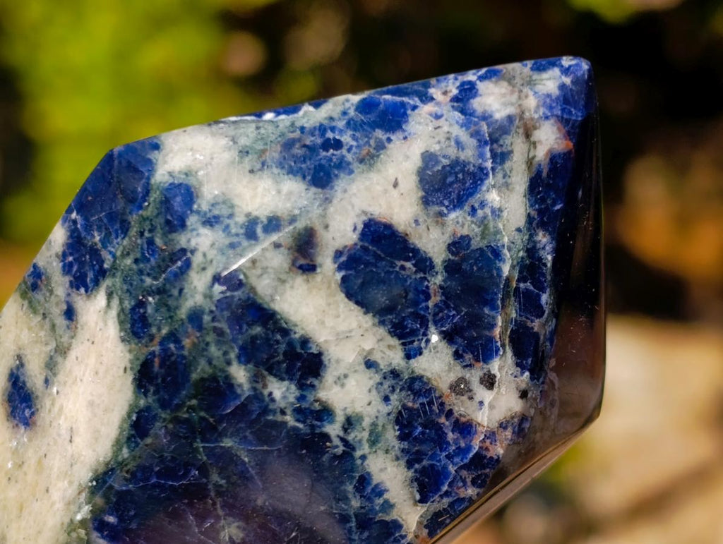 Polished Double Terminated Sodalite Crystals x 4 From Kunene River, Namibia