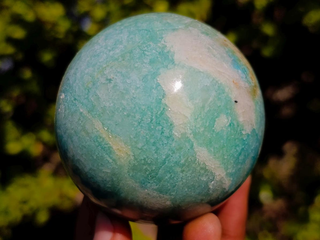 Polished Amazonite Spheres x 2 From Madagascar