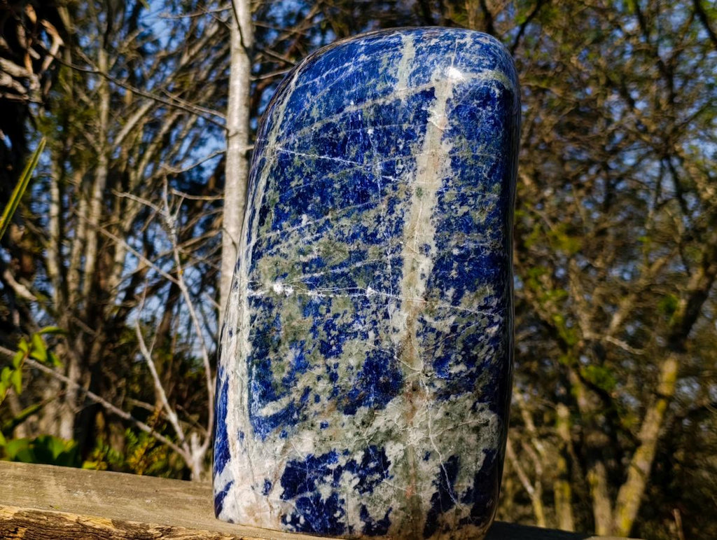 Polished XL Sodalite Standing Display Piece x 1 From Kunene River, Namibia