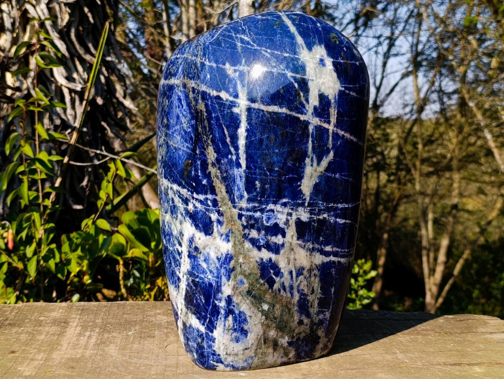 Polished XL Sodalite Standing Display Piece x 1 From Kunene River, Namibia