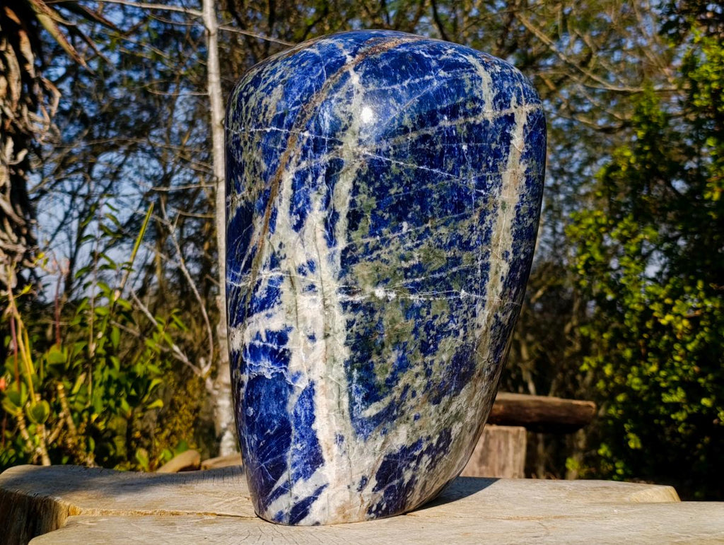 Polished XL Sodalite Standing Display Piece x 1 From Kunene River, Namibia