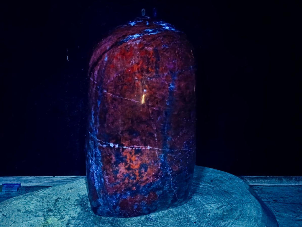 Polished XL Sodalite Standing Display Piece x 1 From Kunene River, Namibia