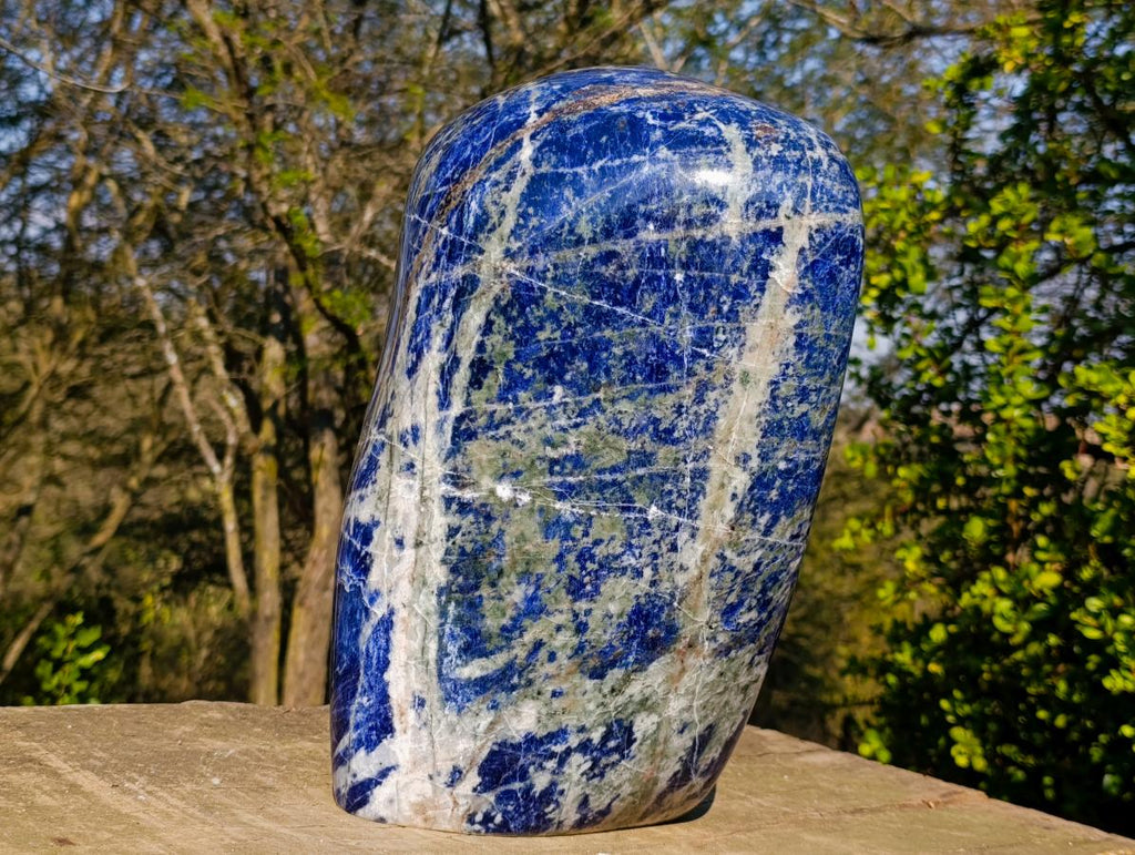 Polished XL Sodalite Standing Display Piece x 1 From Kunene River, Namibia