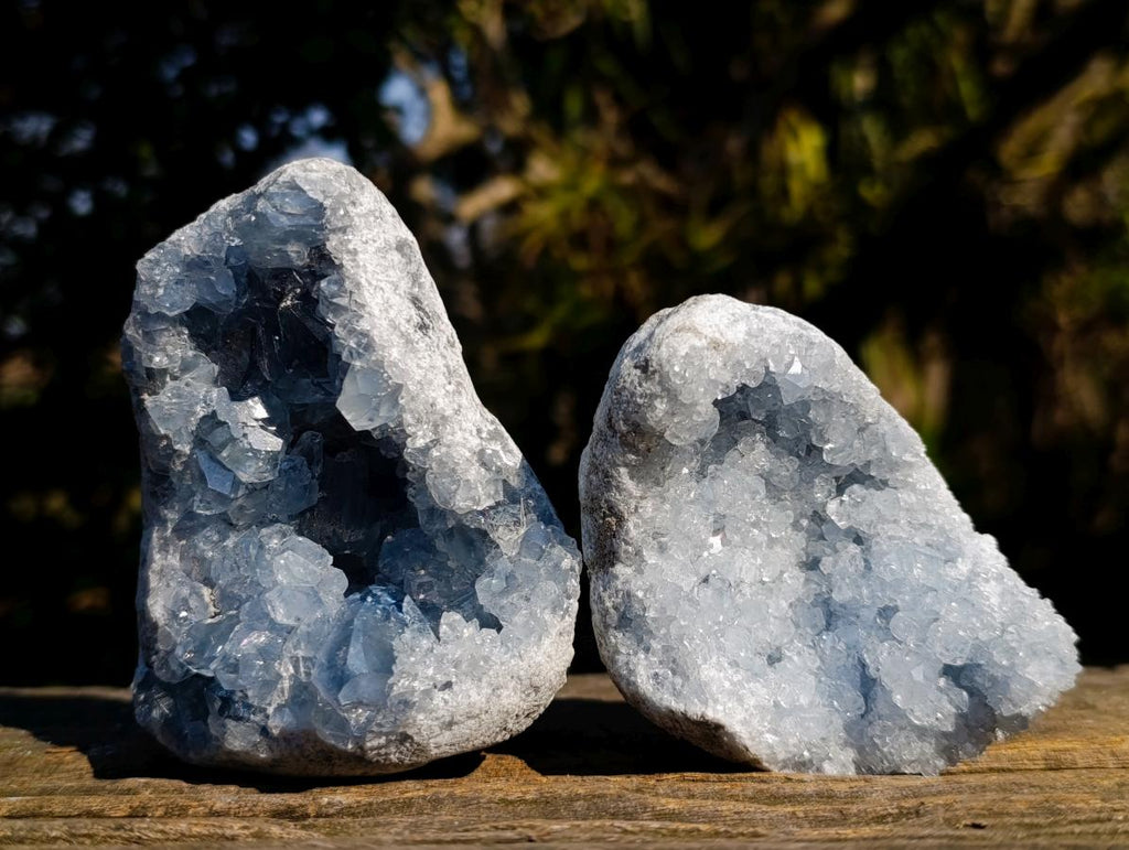 Natural Blue Celestite Specimens x 4 From Sakoany, Madagascar