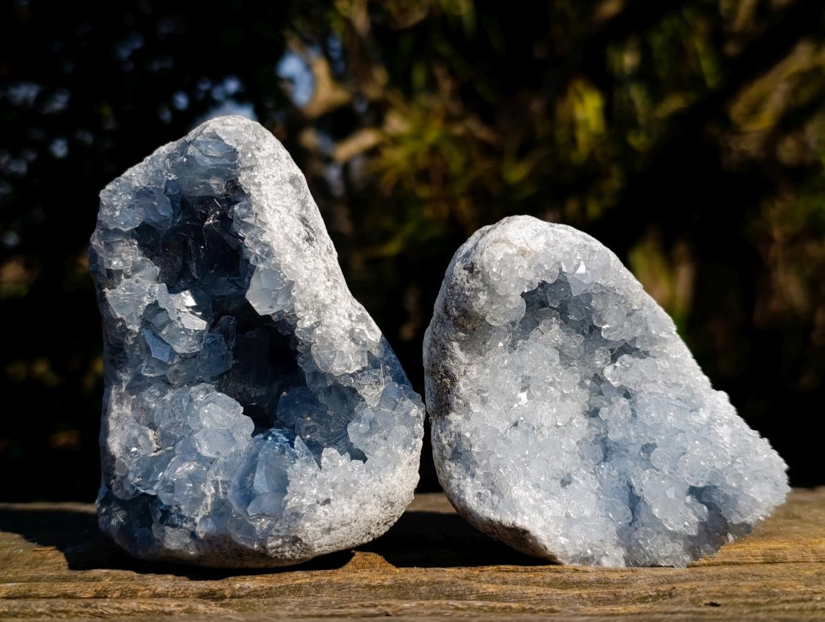 Natural Blue Celestite Specimens x 4 From Sakoany, Madagascar